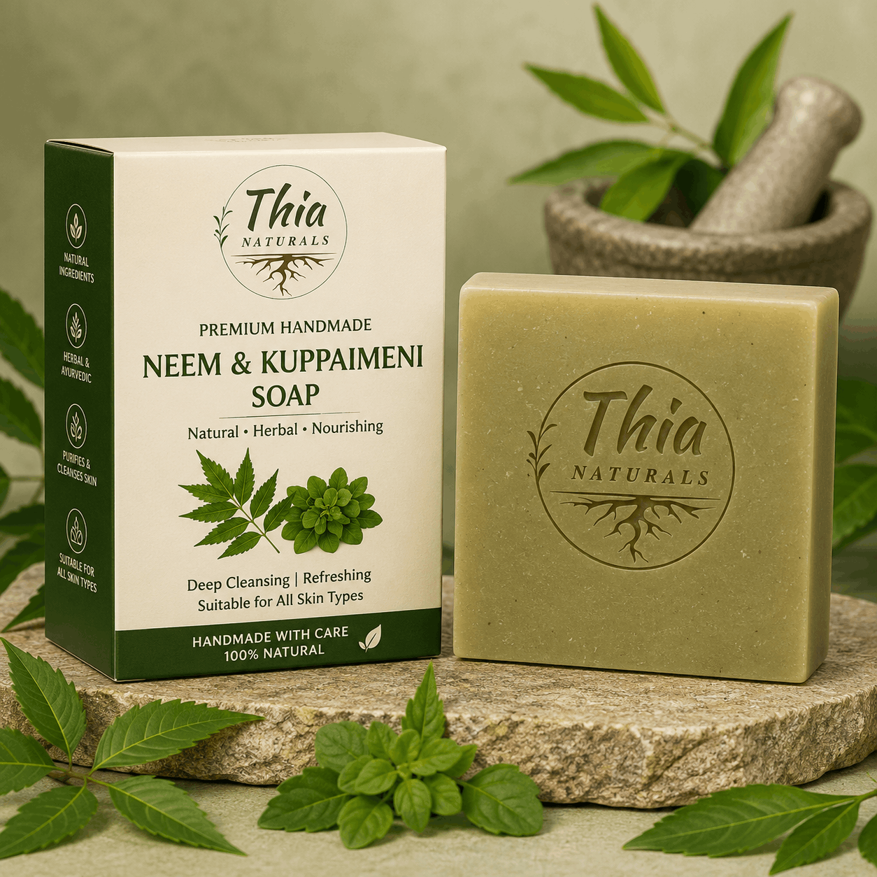 Premium Handmade Neem and Kuppaimeni Soap